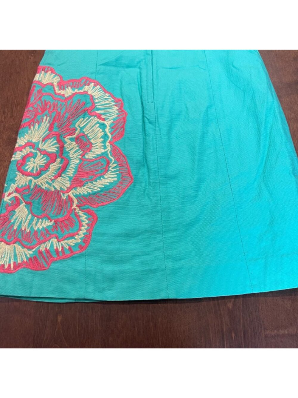 Lilly Pulitzer Strapless Sheath Dress Women's‎ Size 4 Embroidered Flowers Cotton - Picture 6 of 12